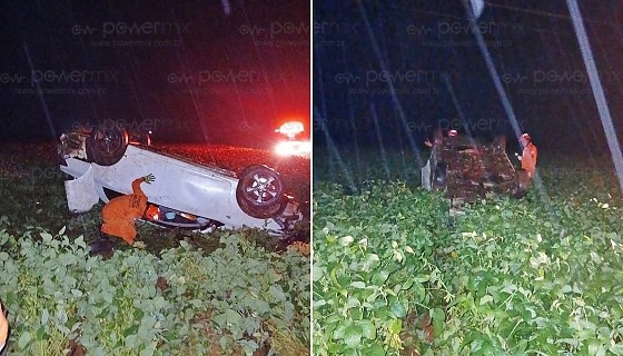 Veículo capota na MT-249 e condutor desaparece do local do acidente