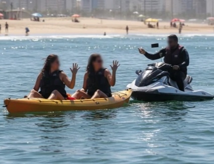 Casal é assaltado por ladrões de jet ski durante passeio de caiaque
