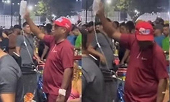 Homem é flagrado fugindo de atendimento e tomando soro em festa