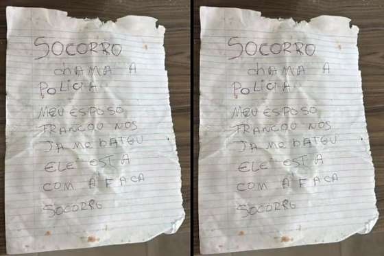 'Ele está com uma faca': mulher é resgatada com 2 crianças após pedir socorro por bilhete