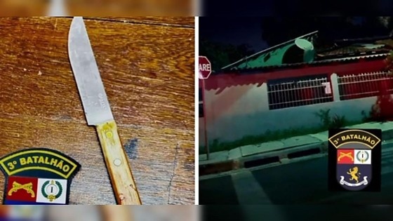 Mulher persegue marido agressor com faca e avisa: ''antes eu do que ele'', em MT