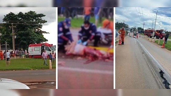Mulher morre arrastada por caminhão e tem pernas dilaceradas