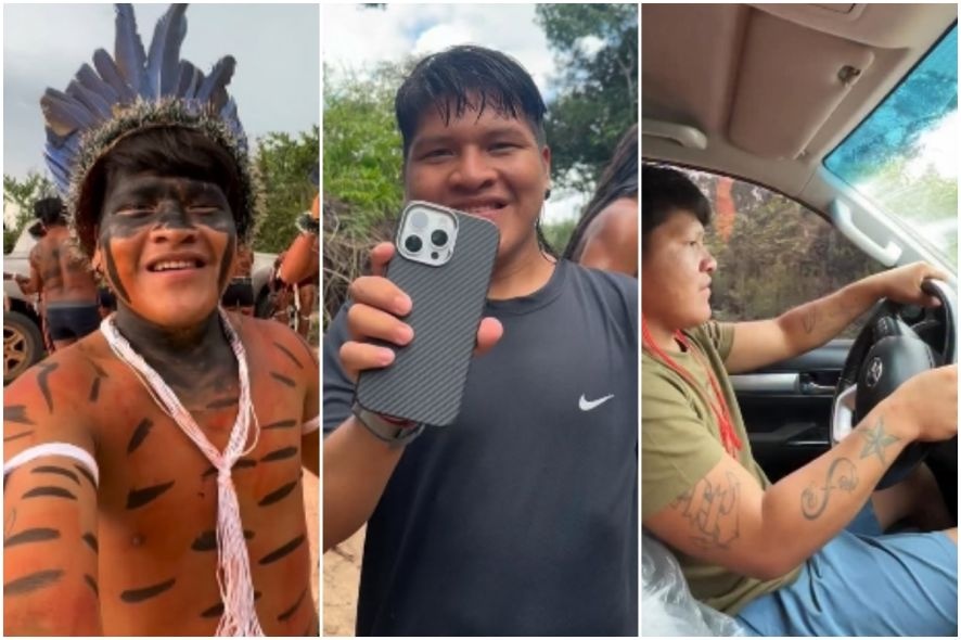 Influencer, indígena de MT mostra rotina com Hilux e Iphone; veja