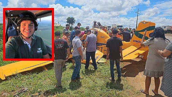 Avião agrícola cai na BR-070 e piloto morre