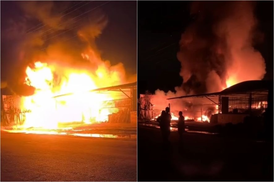 Borracharia é alvo de ataque e é incendiada por bandidos em MT