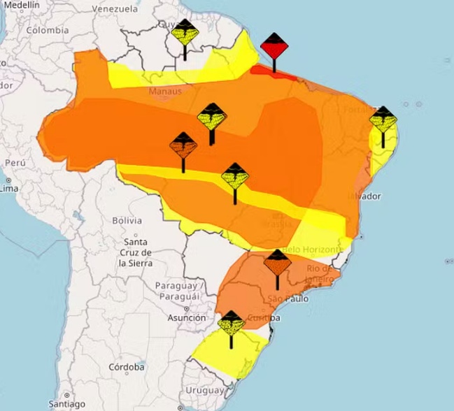 Chuvas voltam a atingir o Brasil nesta quinta com alerta para todos os Estados