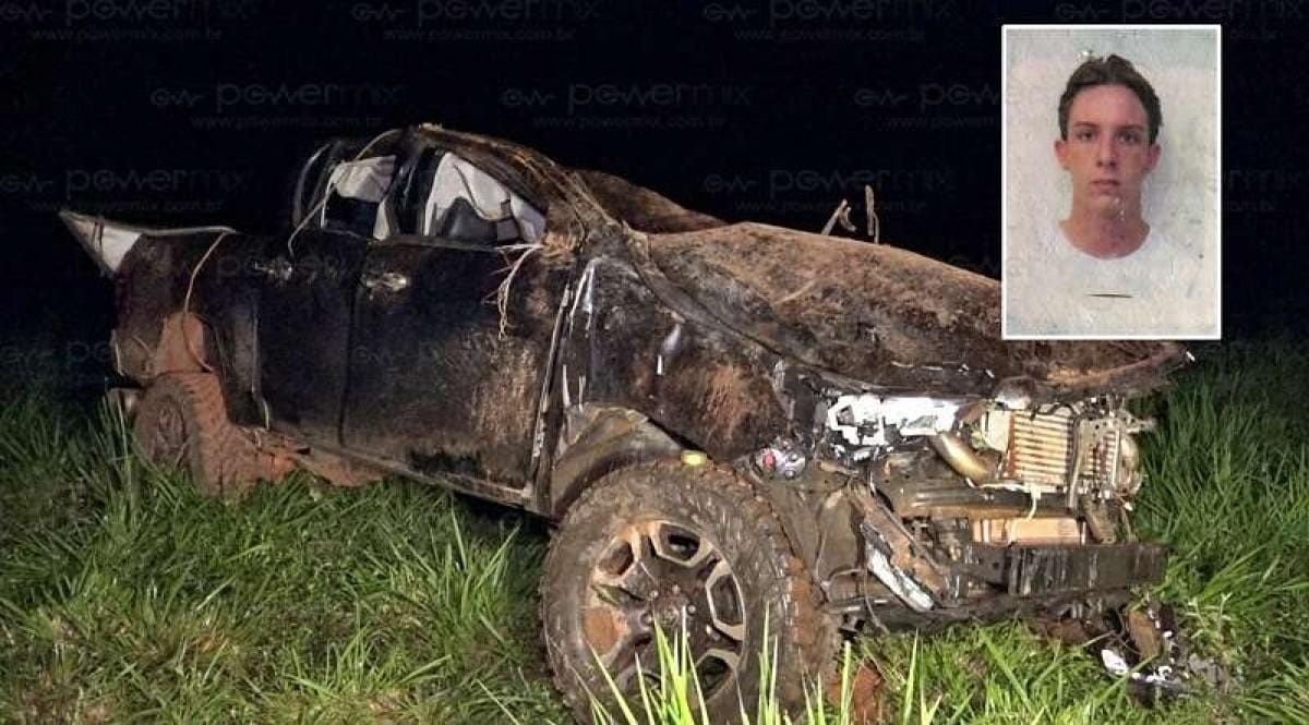 Jovem de 25 anos morre após capotar caminhonete e ser arremessado em estrada de MT
