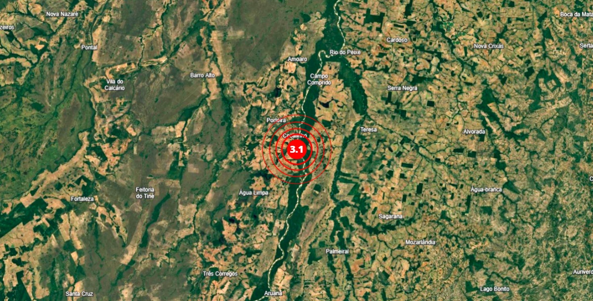 Instituto registra terremoto de magnitude de 3,1 em cidade do interior do Estado