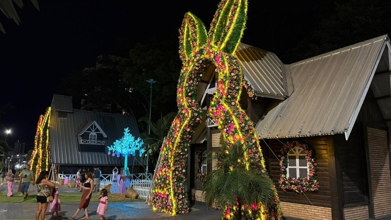 Prefeitura de Sinop inicia 'Páscoa na Praça' com programação cultural e espaço temático para famílias
