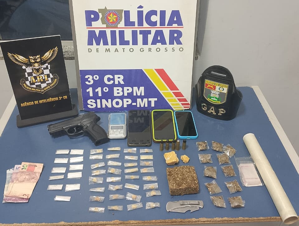 PM prende 3 faccionados por tráfico de drogas e apreende 56 porções de drogas