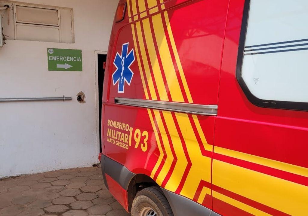 Corpo de Bombeiros socorre homem com lâmina de lixadeira empalada na perna em Sinop