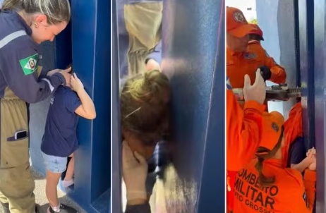 Menina de 4 anos prende a cabeça em viga de concreto durante brincadeira em escola de MT