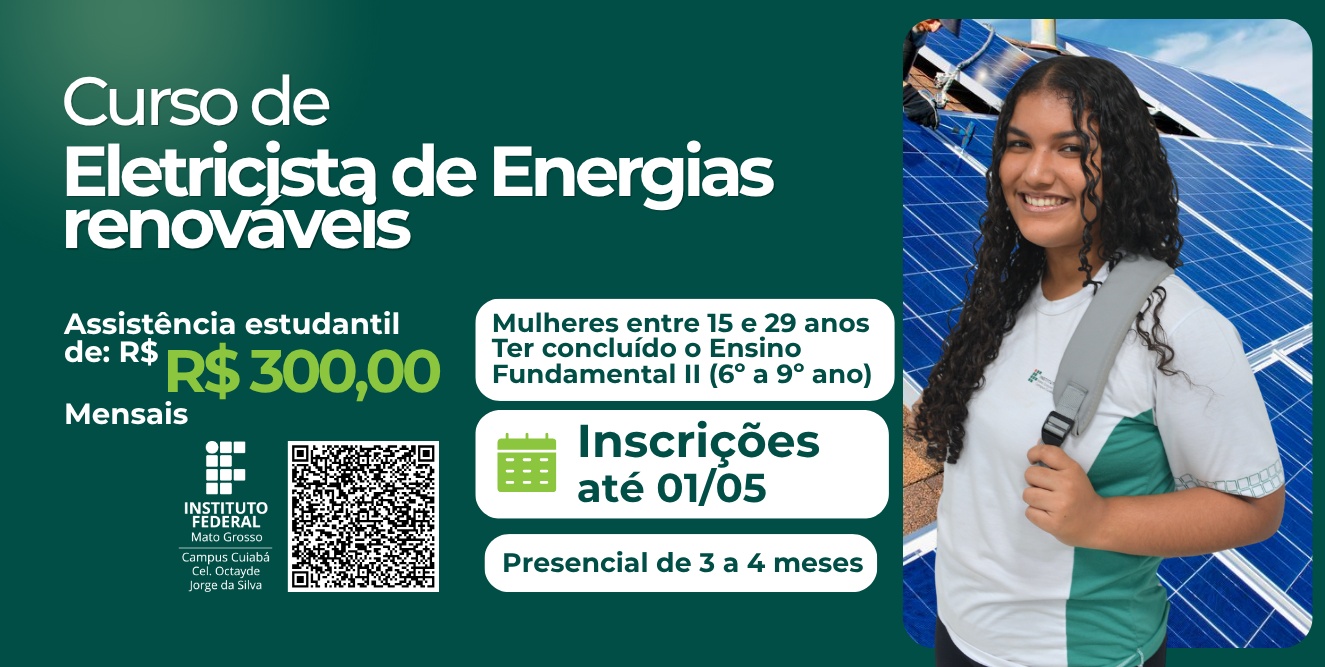 IFMT abre 30 vagas para curso Energia solar para mulheres