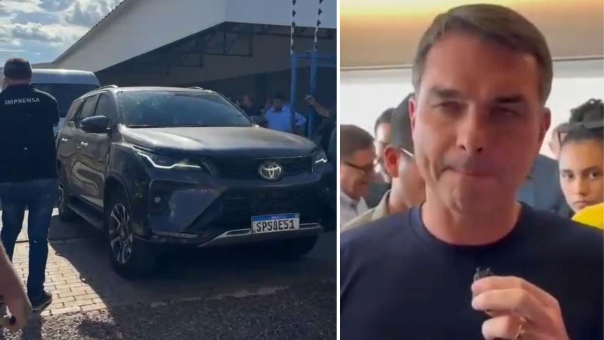 Flávio Bolsonaro chega em Sinop e inicia agenda curta em feira do agro