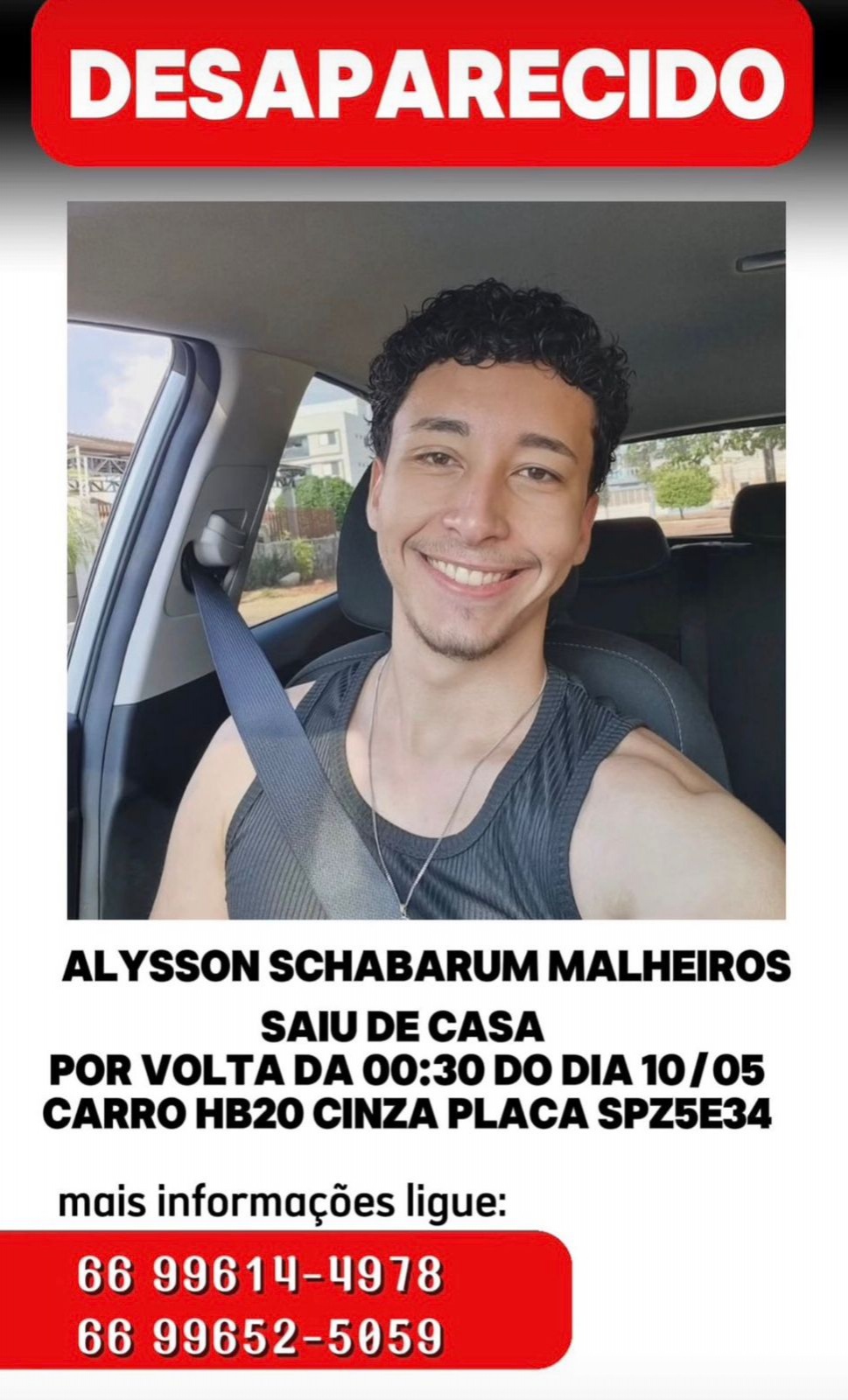 Família denúncia desaparecimento de jovem em Sinop