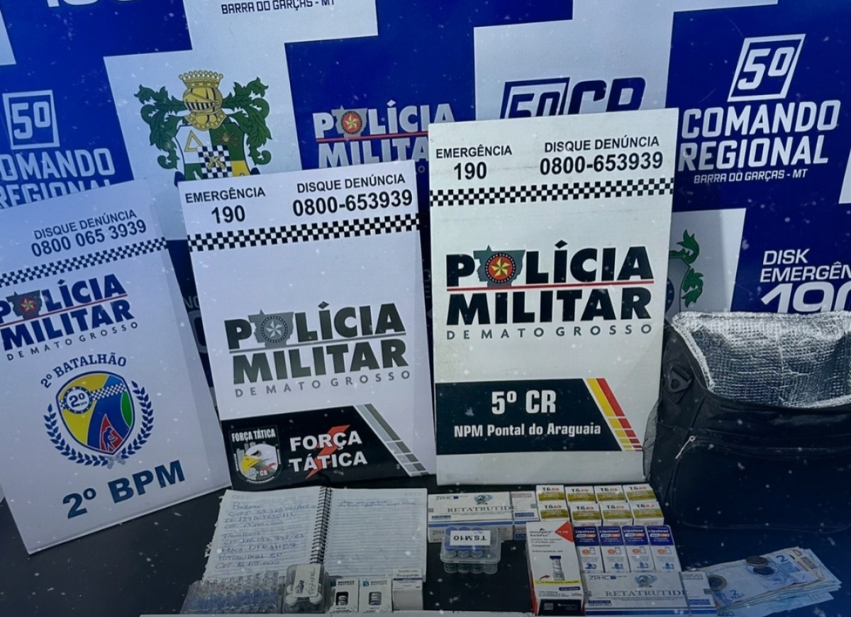 Dupla é presa com contrabando de anabolizantes e emagrecedores em MT