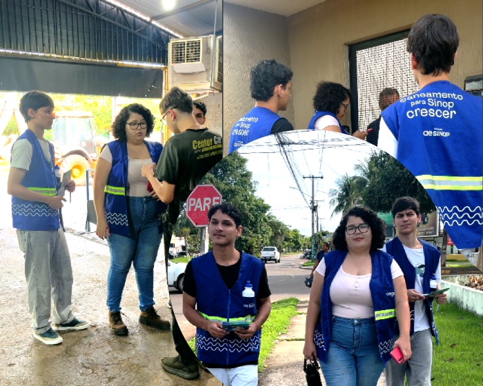 Moradores recebem visita da Águas de Sorriso para aviso sobre cronograma de obras