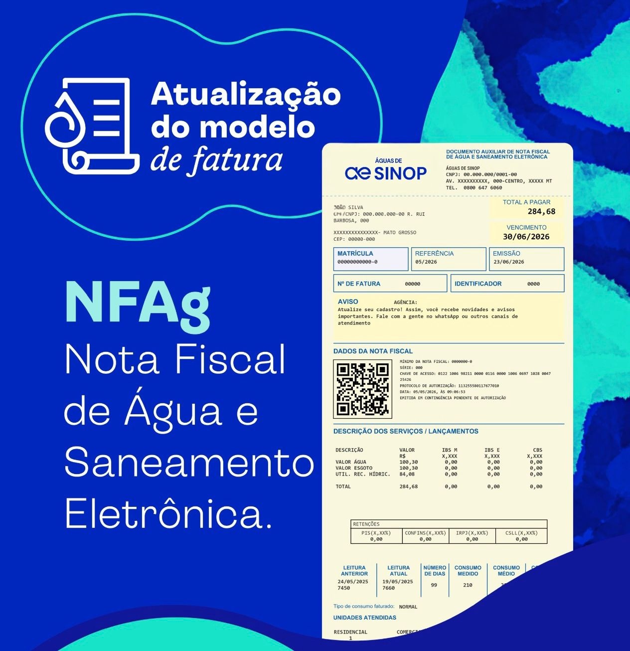 Nova fatura da Águas de Sinop traz mais informação e transparência aos clientes