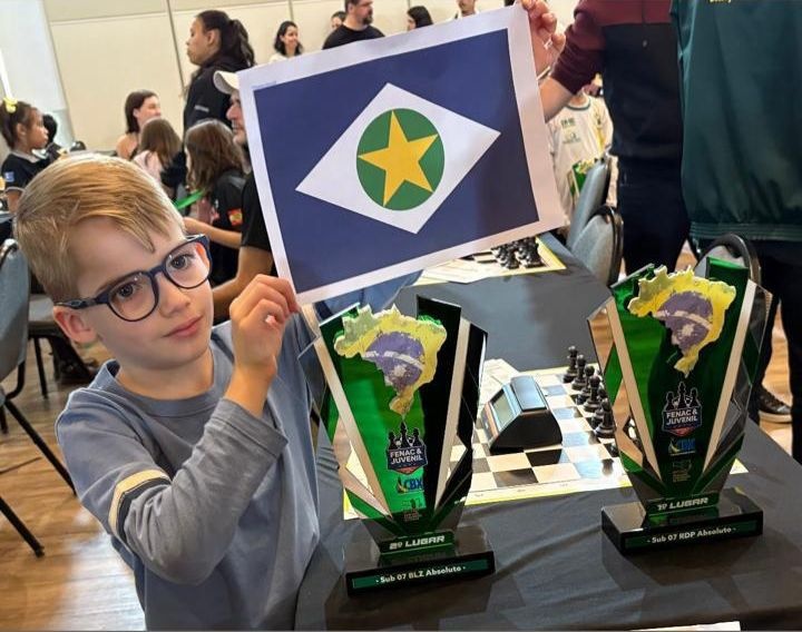 Sinopense é campeão brasileiro de xadrez rápido sub-7anos em estreia nacional