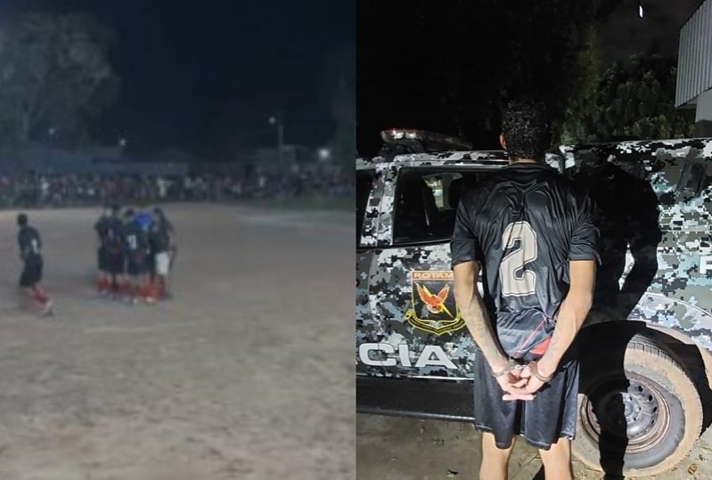 Condenado a 14 anos de cadeia, zagueiro é preso durante partida de futebol e torcida enfrenta policiais em Cuiabá