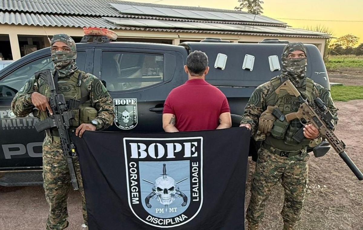 Foragido da Justiça Federal é preso pelo Bope durante operação no interior de MT