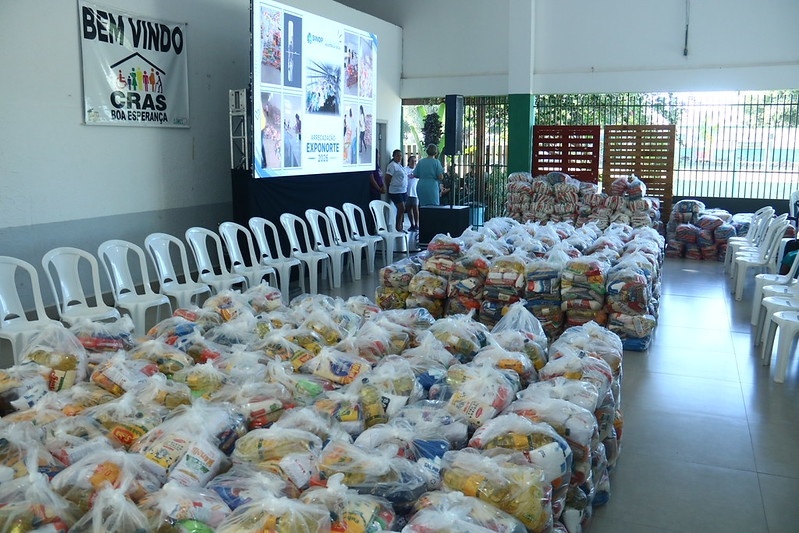 Prefeitura de Sinop inicia entrega de mais de 21 toneladas de alimentos arrecadados na Exponorte 2026