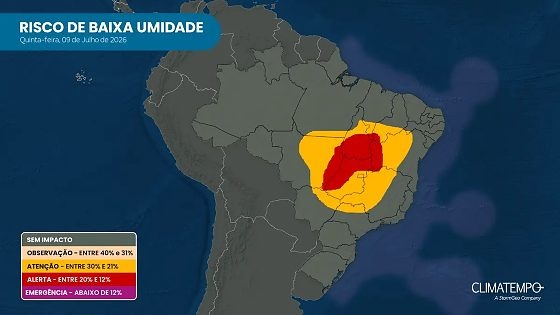 Ar seco e baixa umidade elevam risco de queimadas em Mato Grosso