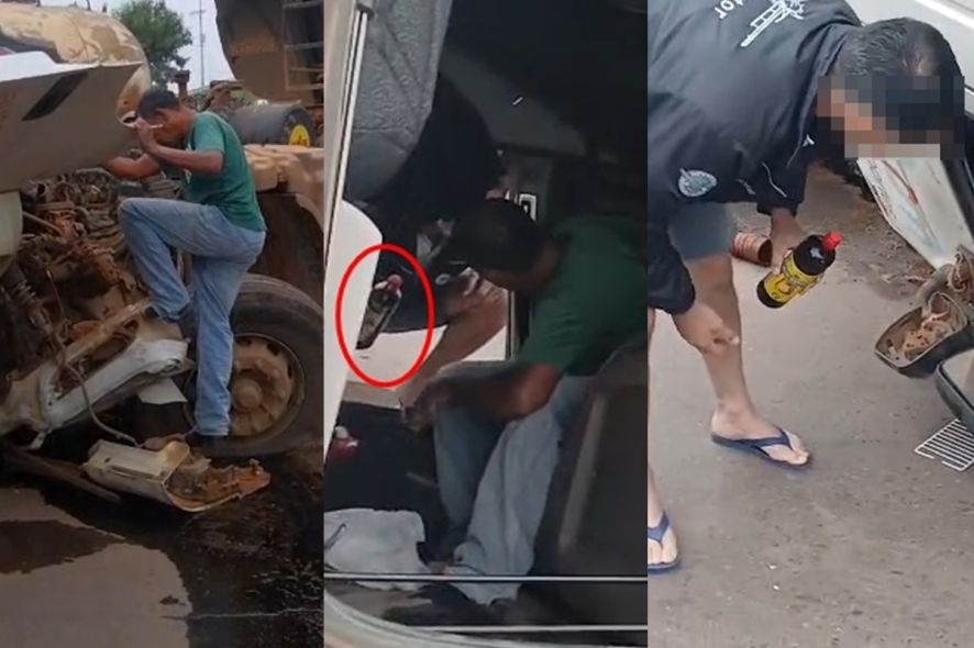Motorista bêbado que provocou queda de carretas em viaduto de Cuiabá paga fiança e fica solto