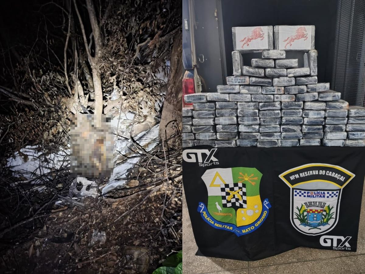 Carga de cocaína e dois corpos são encontrados ao lado de avião em MT