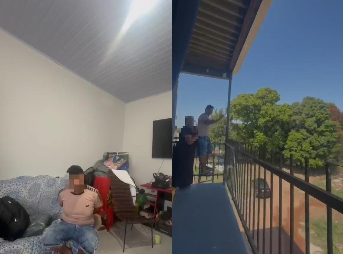 PM impede homem de se jogar de telhado após agredir mulher